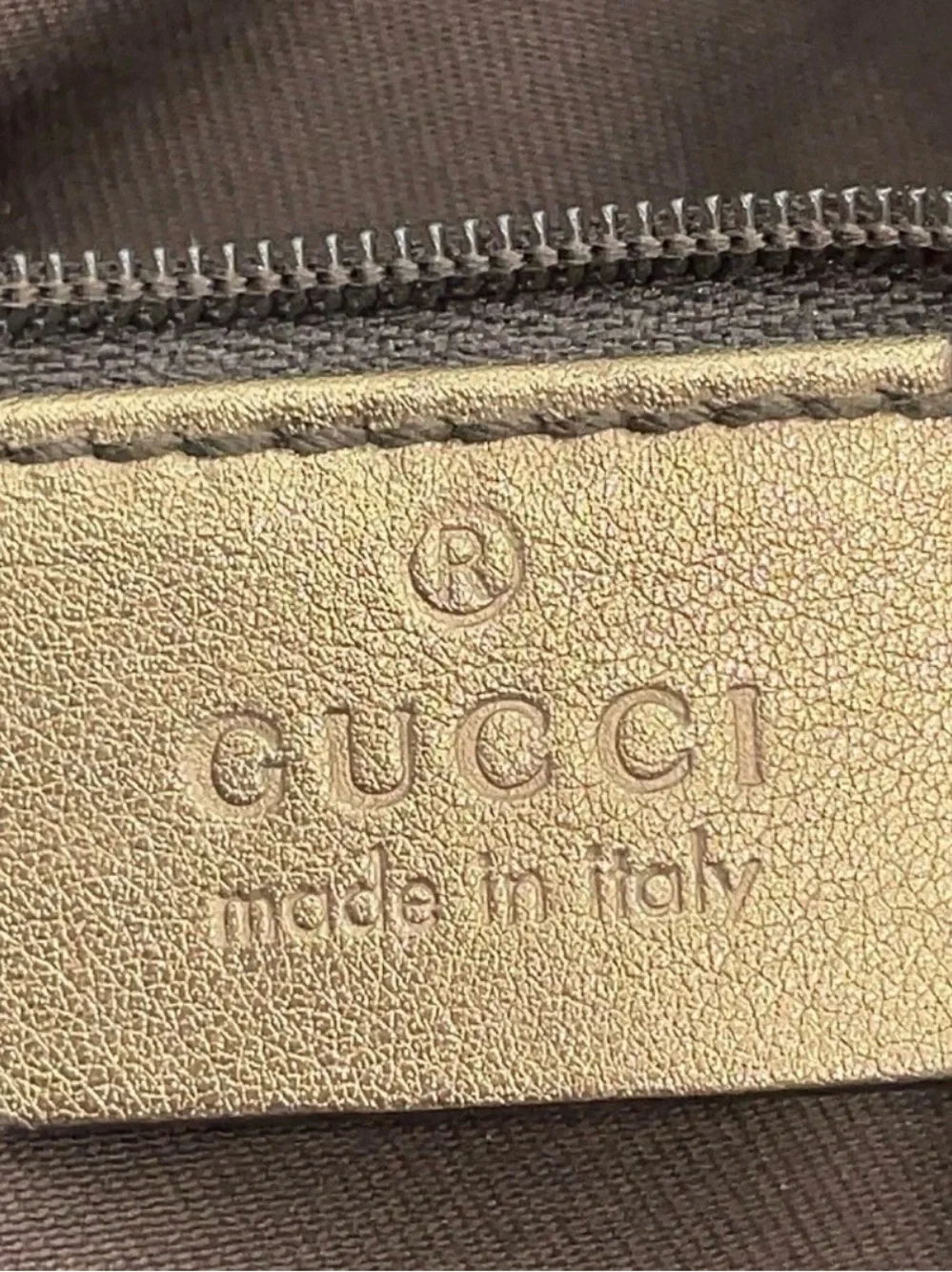 Authentic Gucci Metallic Brown GG Monogram Shoulder Bag - Picture 11 of 16